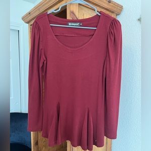 Burgundy Allegra K long sleeve blouse